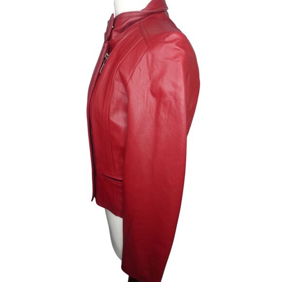 Kenneth Cole Reaction Red Leather Jacket - Picture 4 of 8